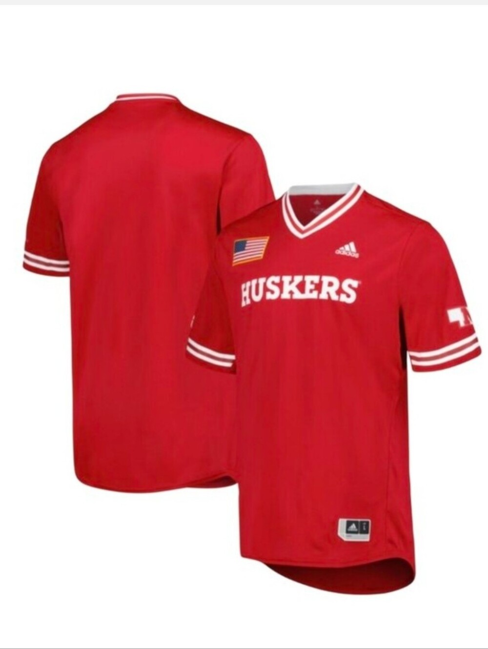 adidas Red Huskers V-Neck  Jersey